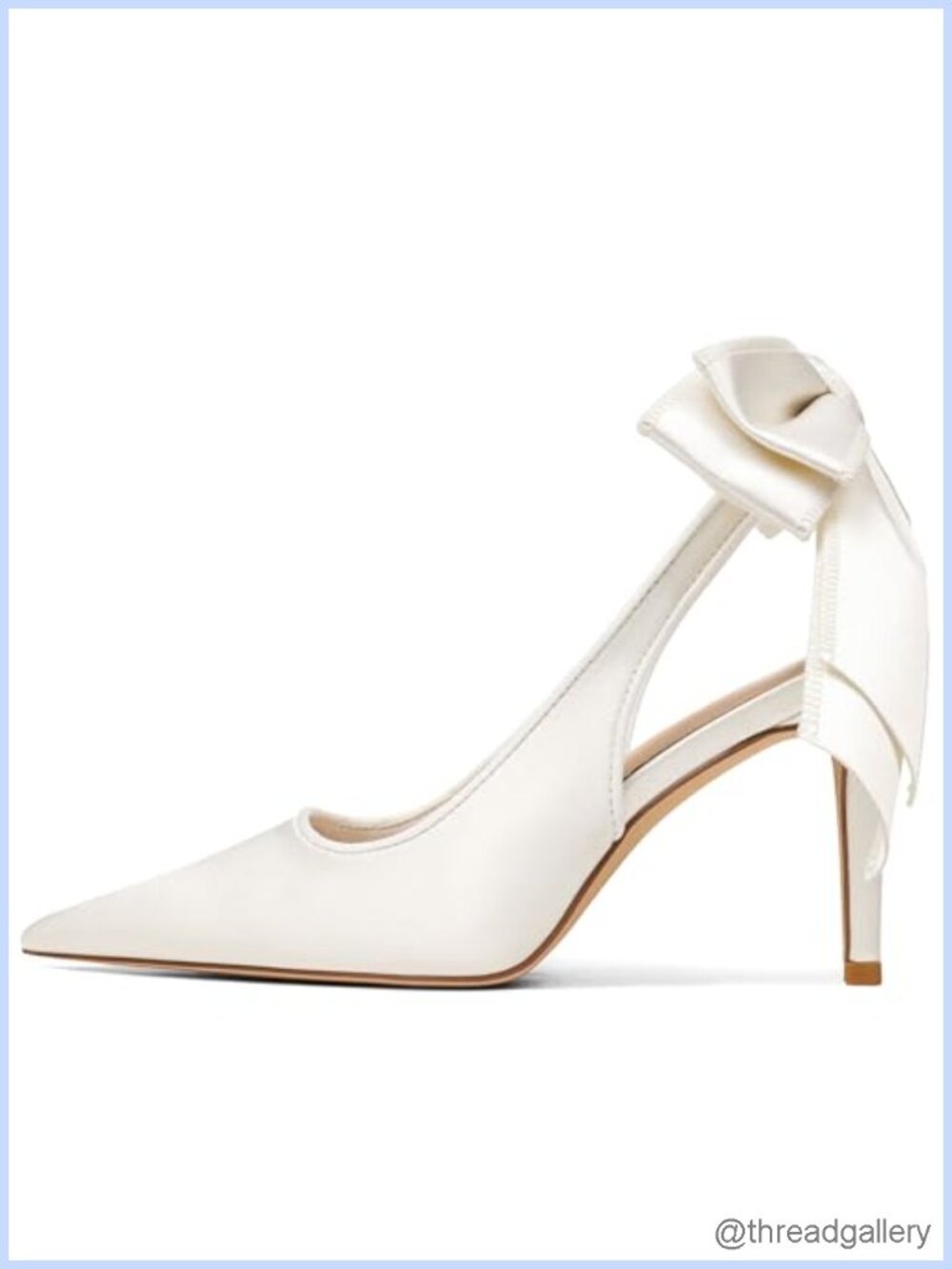 Slingback Heels Pointed Closed Toe Satin Bow Stiletto Pumps Wedding